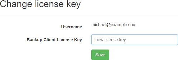 Change Cloud Storage Account License Key
