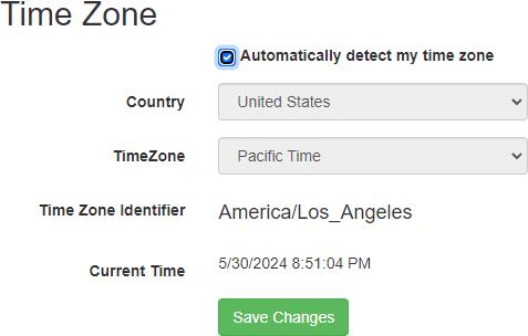 Change Time Zone