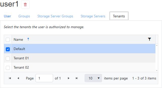 Edit user - tenants